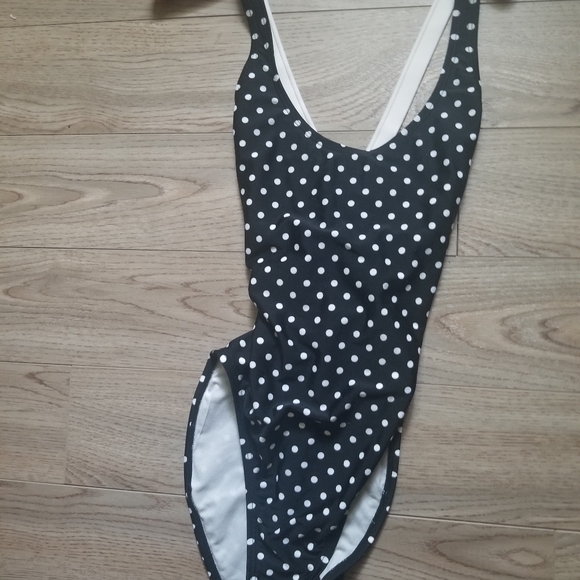 60s Bardot style french maillot polka dot sun and swim one piece - Picture 2 of 5